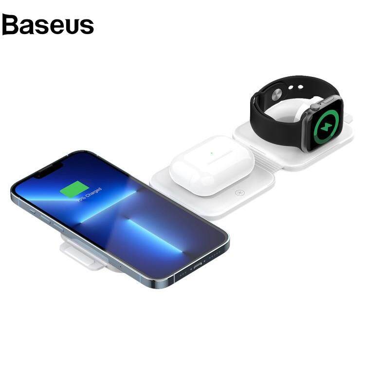 Baseus Z12 Folding Magnetic Wireless Charger 3-in-1 Charging Pad for iPhone 14 / Apple Watch / Airpods Pro (CE Certified)