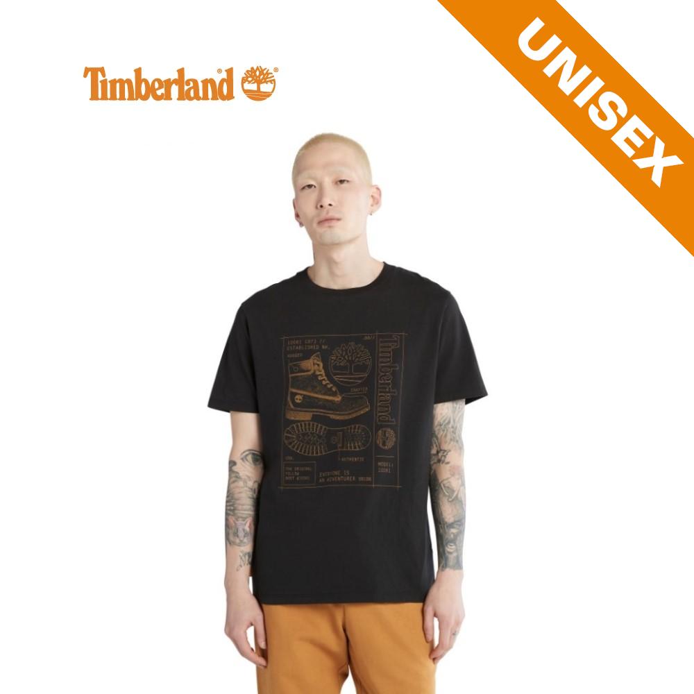 Timberland All Gender Blueprint Boot Front-Graphic T-Shirt Black
