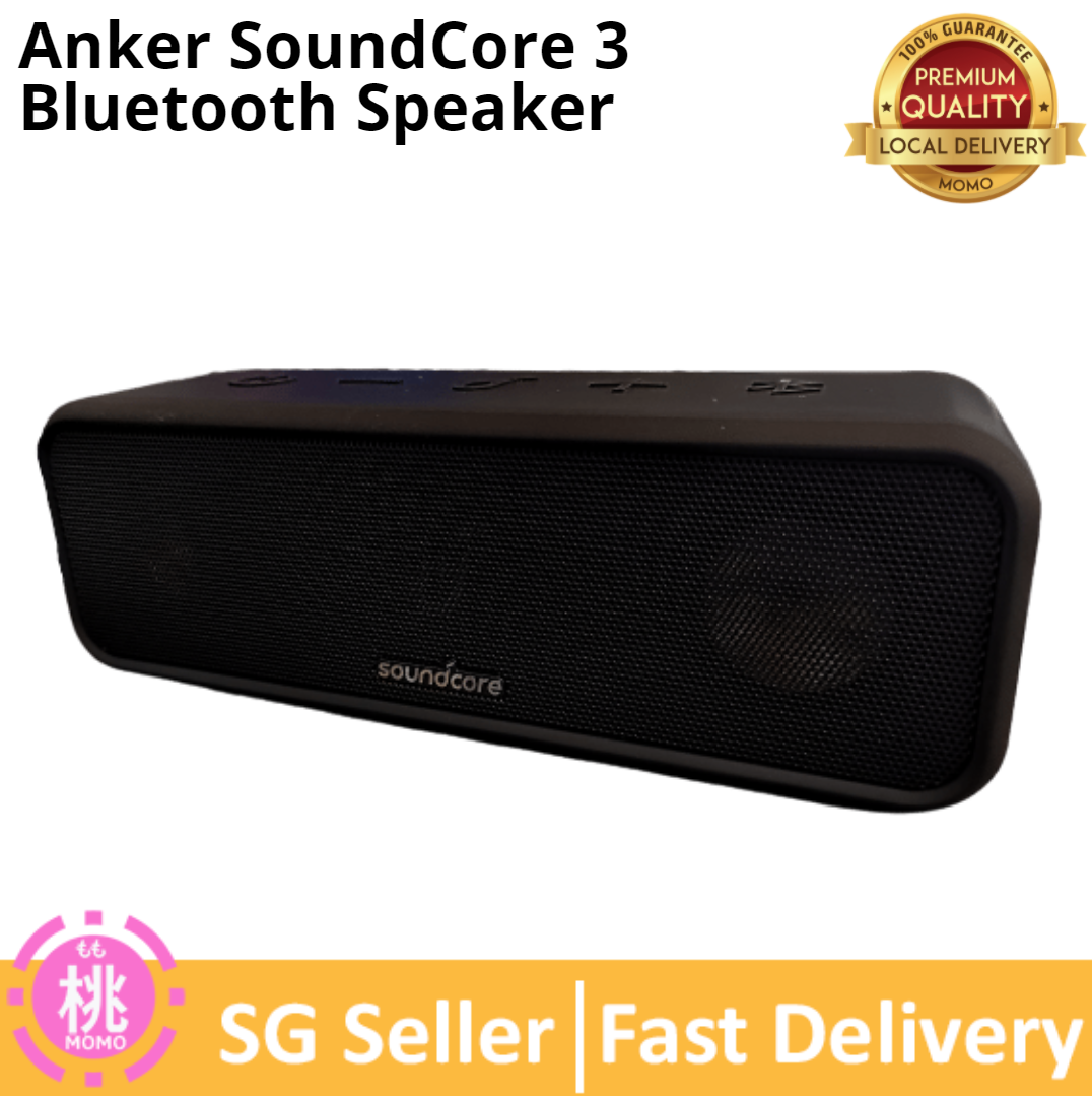Soundcore 3 by Anker Soundcore, Bluetooth Speaker with Stereo Sound, Pure Titanium Diaphragm Drivers, PartyCast Technology, BassUp, 24H Playtime, IPX7 Waterproof, App, Custom EQ, Home, Outdoor, Beach