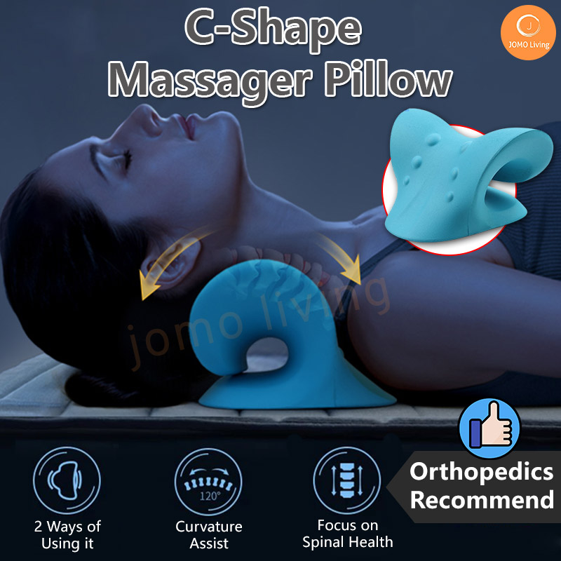 Neck Shoulder Massager Pillow Cervical Spine Adjustment Stretcher Chiropractic Traction Relieve TMJ Pain