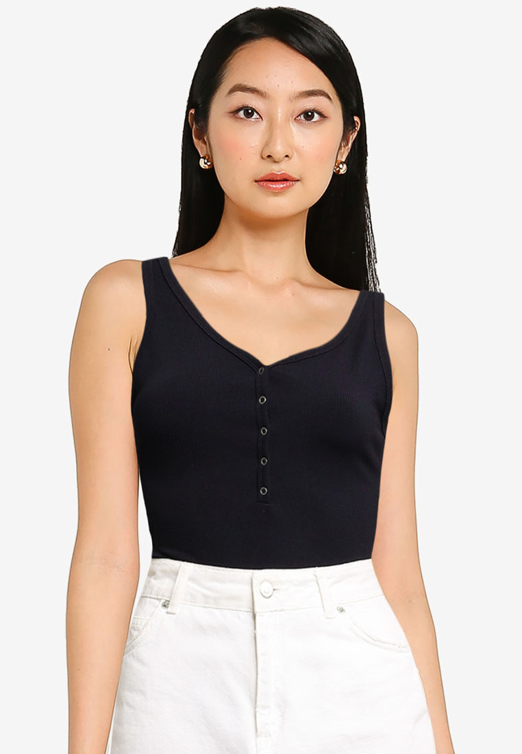 Abercrombie & Fitch Bare Seamless Rib Henley Bodysuit (Female)